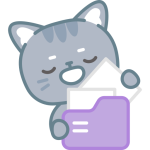 Illustration d'un chat qui range des dossiers