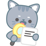 Illustration d'un chat qui lit une feuille avec une loupe