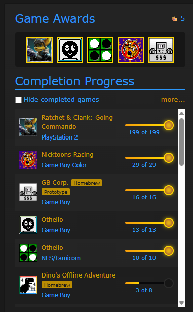 Comparaison des modes Casual et Hardcore de RetroAchievements