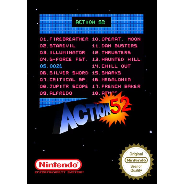 Jaquette de Action 52 sur Nes