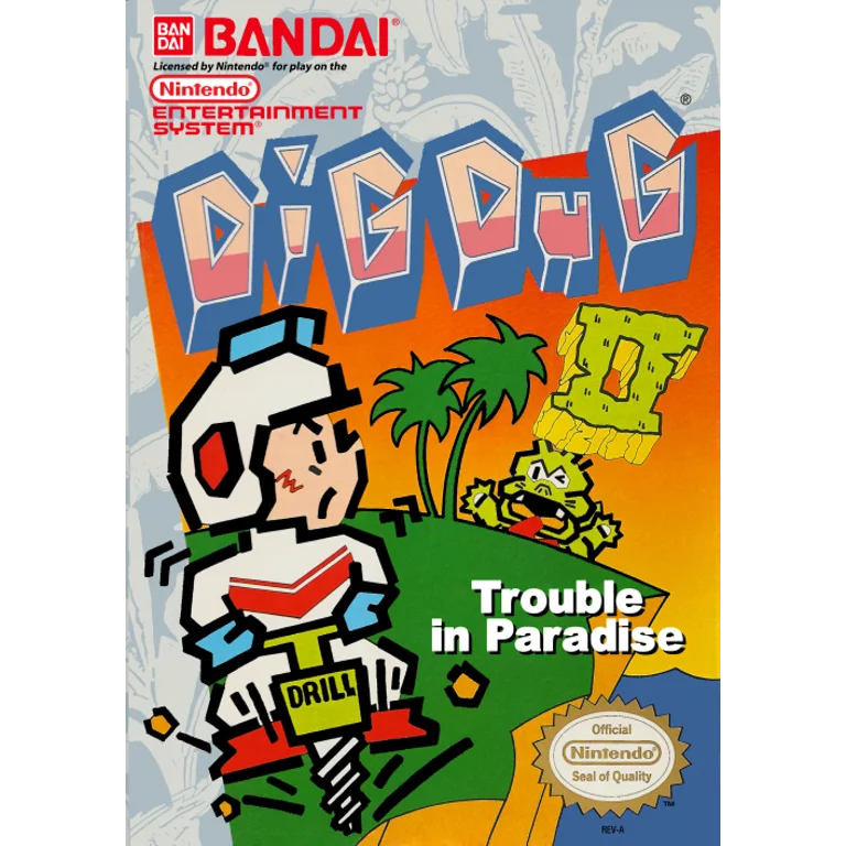 Jaquette de Dig Dug II Trouble in Paradise 1 sur Nes