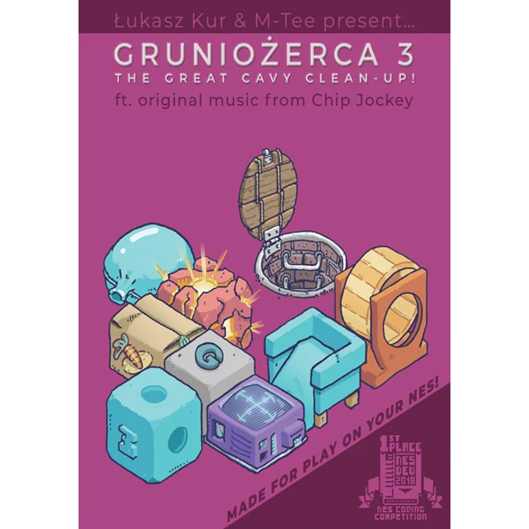 Jaquette de Gruniozerca 3 The Great Cavy Clean Up 1 sur Nes
