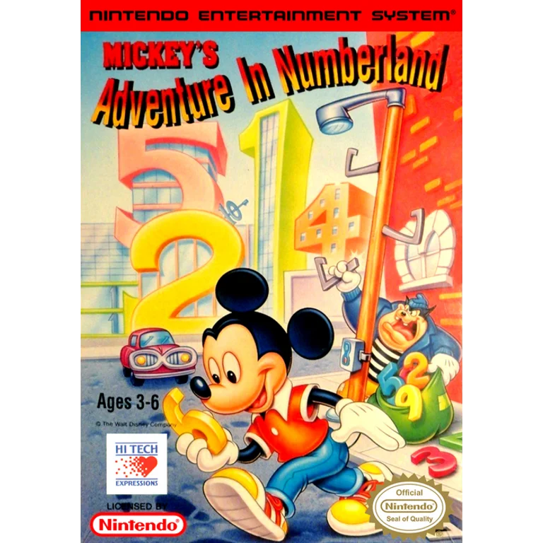 Jaquette de Mickeys Adventure in Numberland 1 sur Nes