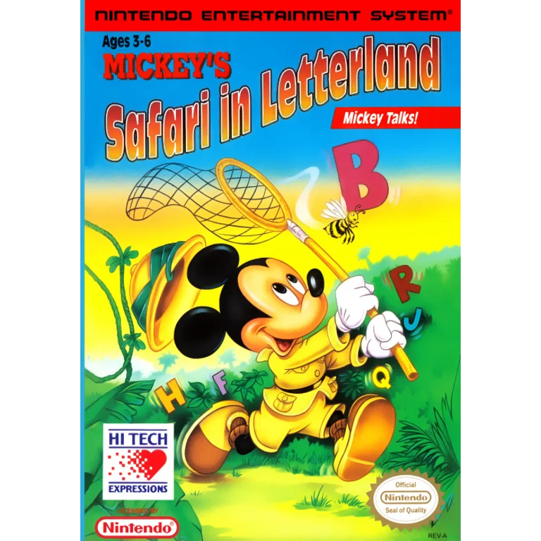 Jaquette de Mickeys Safari in Letterland 1 sur Nes