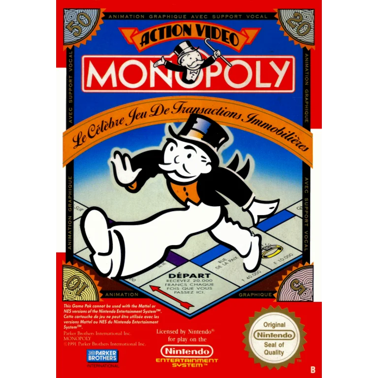 Jaquette de Monopoly 1 sur Nes