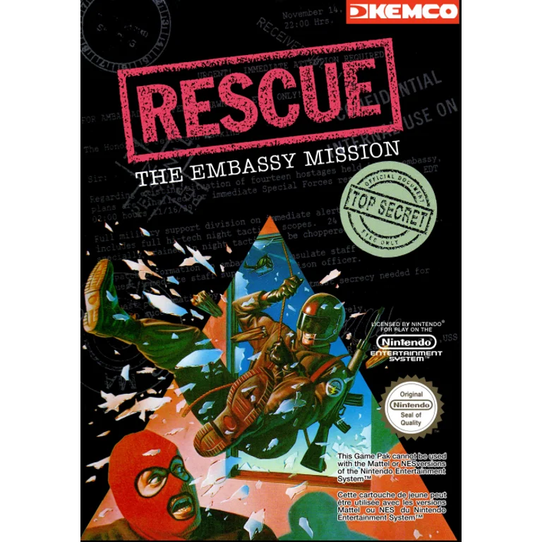 Jaquette de Rescue The Embassy Mission 1 sur Nes