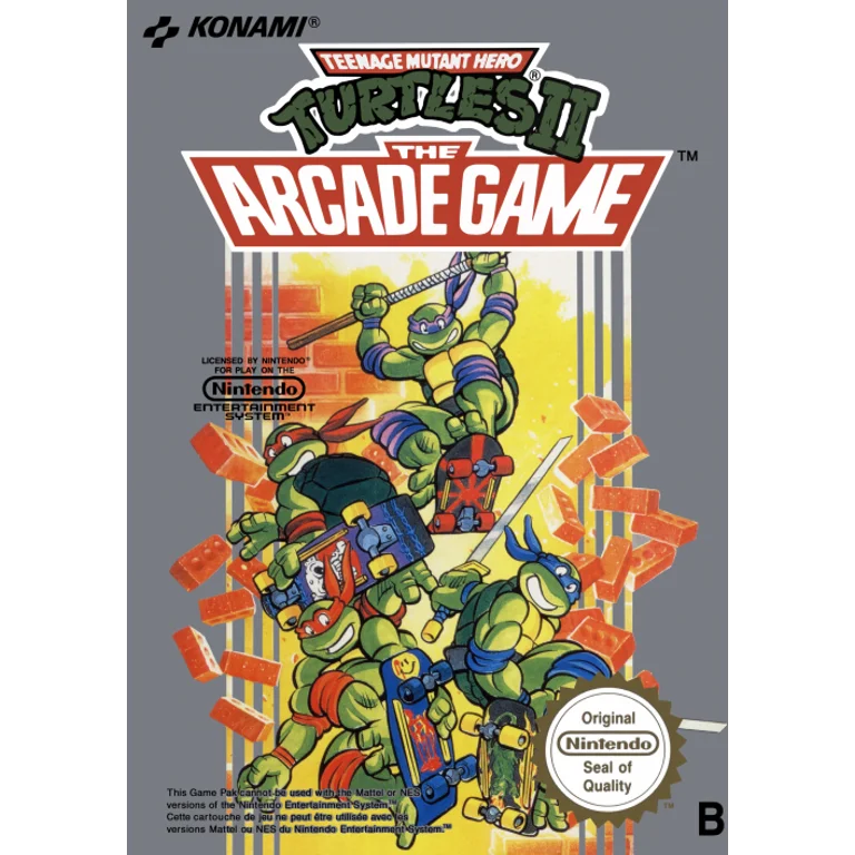 Jaquette de Teenage Mutant Hero Turtles II The Arcade Game sur Nes
