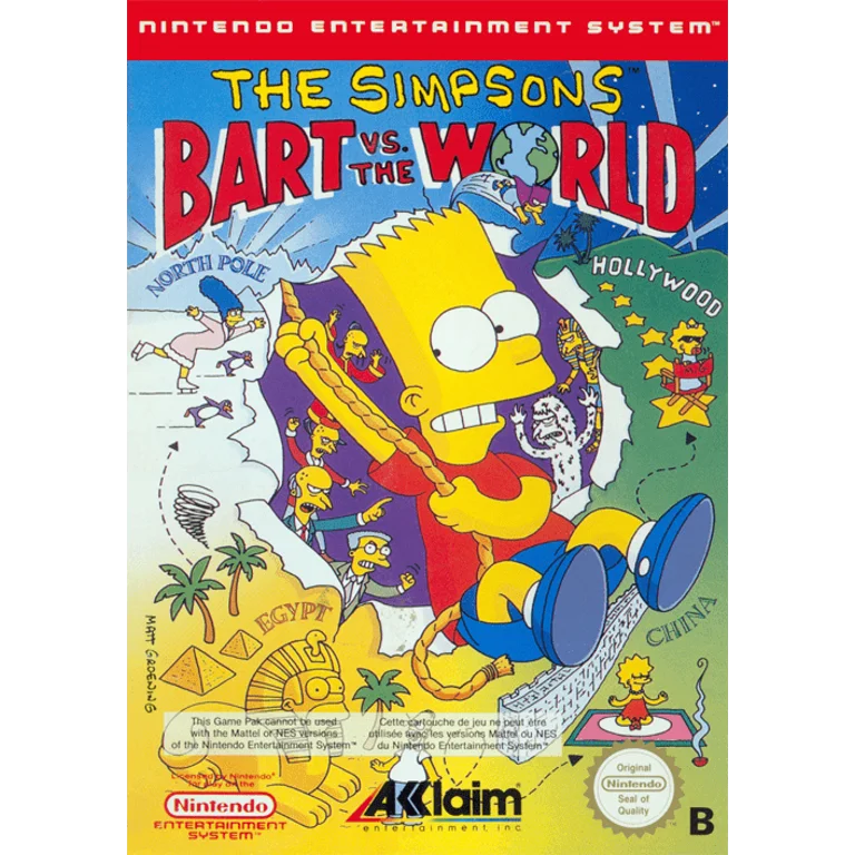 Jaquette de The Simpsons Bart vs. the World 1 1 sur Nes