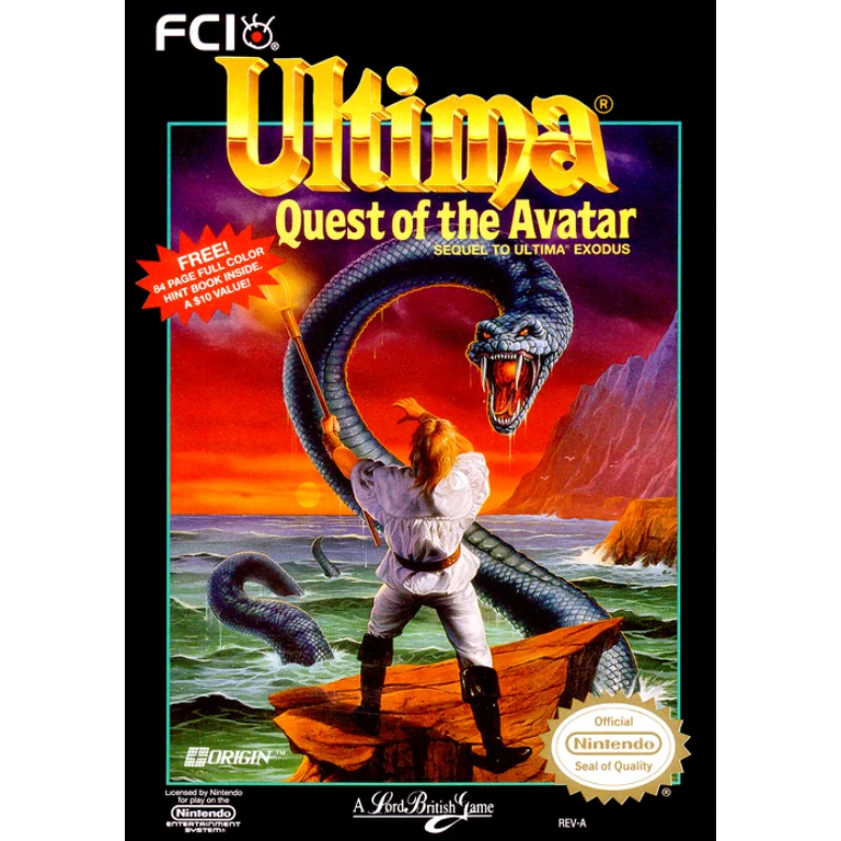 Jaquette de Ultima Quest of the Avatar 1 sur Nes