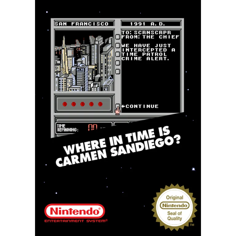 Jaquette de Where in Time is Carmen Sandiego sur Nes
