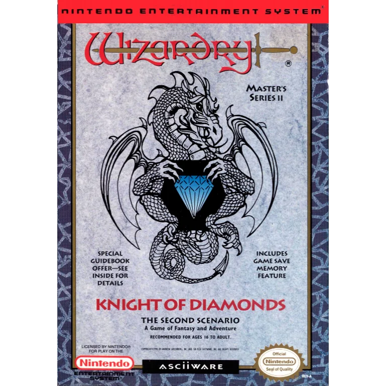 Jaquette de Wizardry Knight of Diamonds The Second Scenario 1 sur Nes