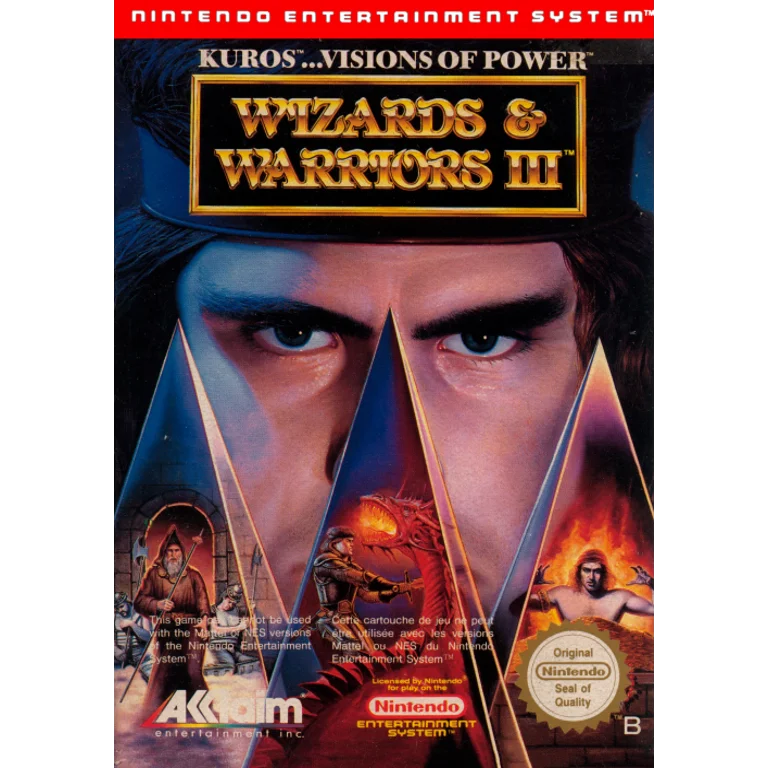Jaquette de Wizards Warriors III Kuros.Visions of Power 1 sur Nes