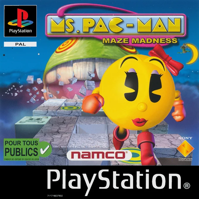 Jaquette de Ms. Pac Man Maze Madness sur Playstation