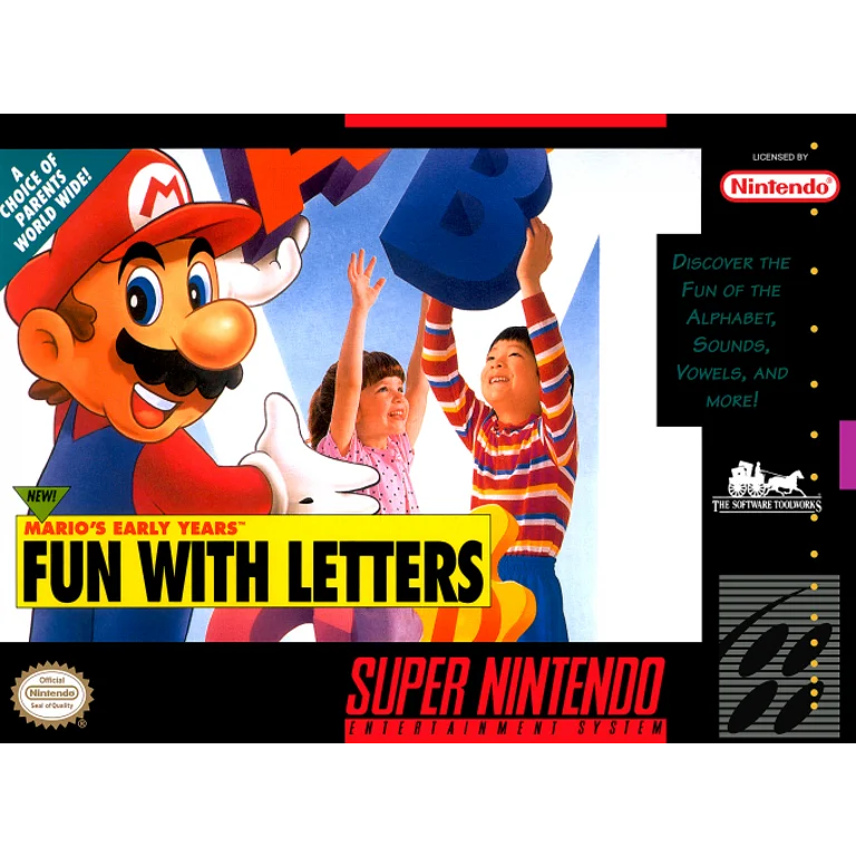 Jaquette de Marios Early Years Fun with Letters sur Snes