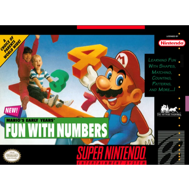 Jaquette de Marios Early Years Fun with Numbers sur Snes