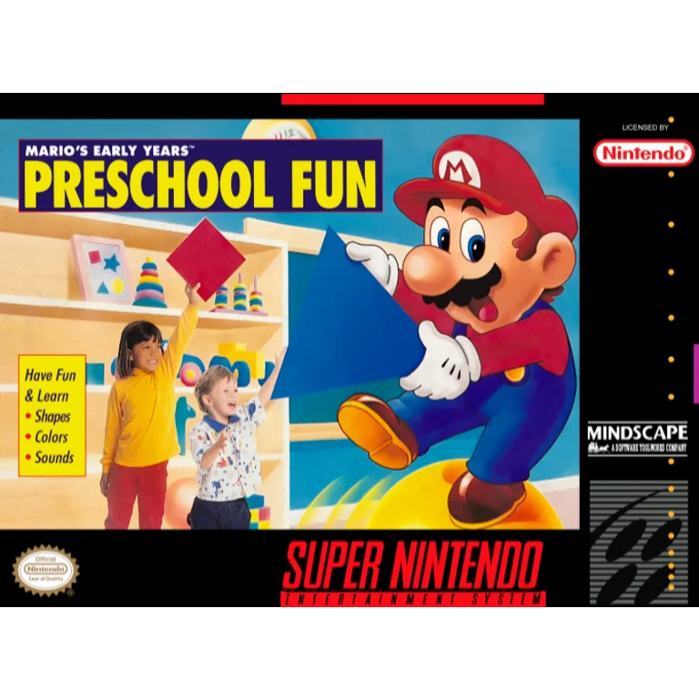 Jaquette de Marios Early Years Preschool Fun sur Snes