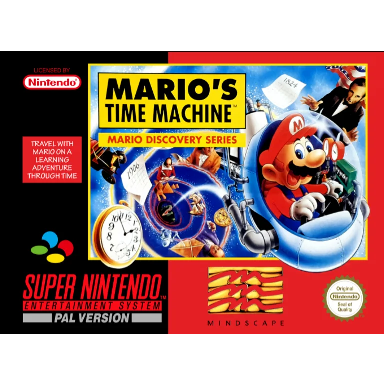 Jaquette de Marios Time Machine sur Snes