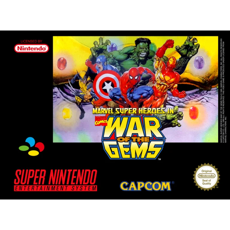 Jaquette de Marvel Super Heroes in War of the Gems sur Snes