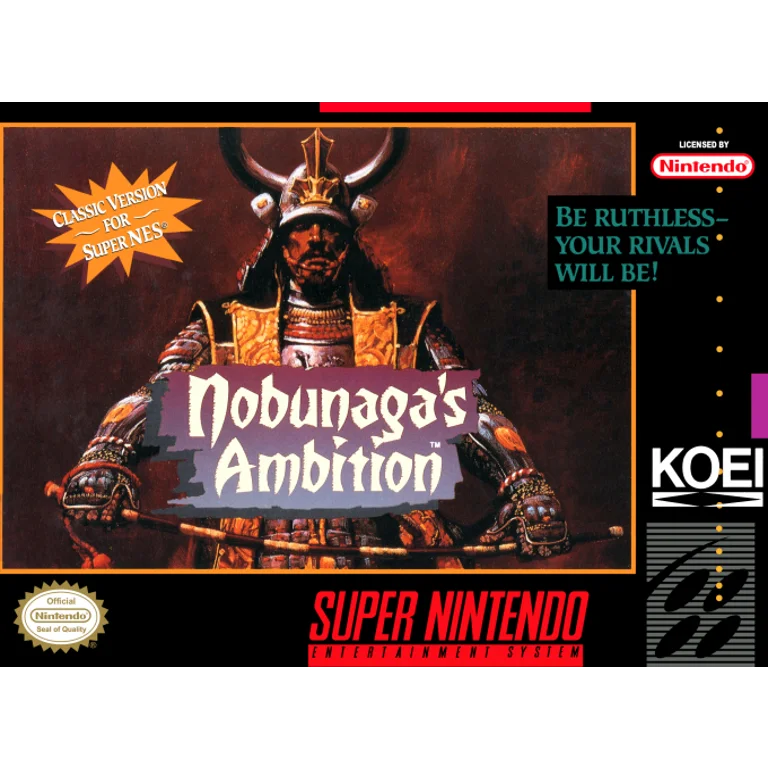 Jaquette de Nobunagas Ambition 1 sur Snes
