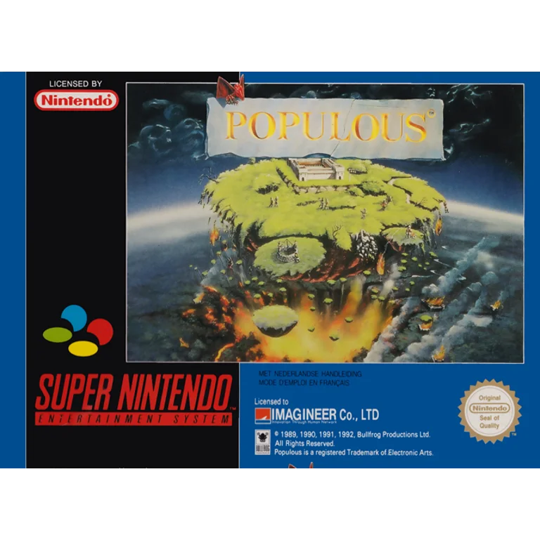 Jaquette de Populous sur Snes