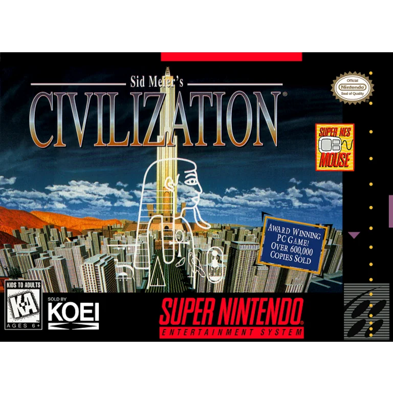 Jaquette de Sid Meiers Civilization 1 sur Snes