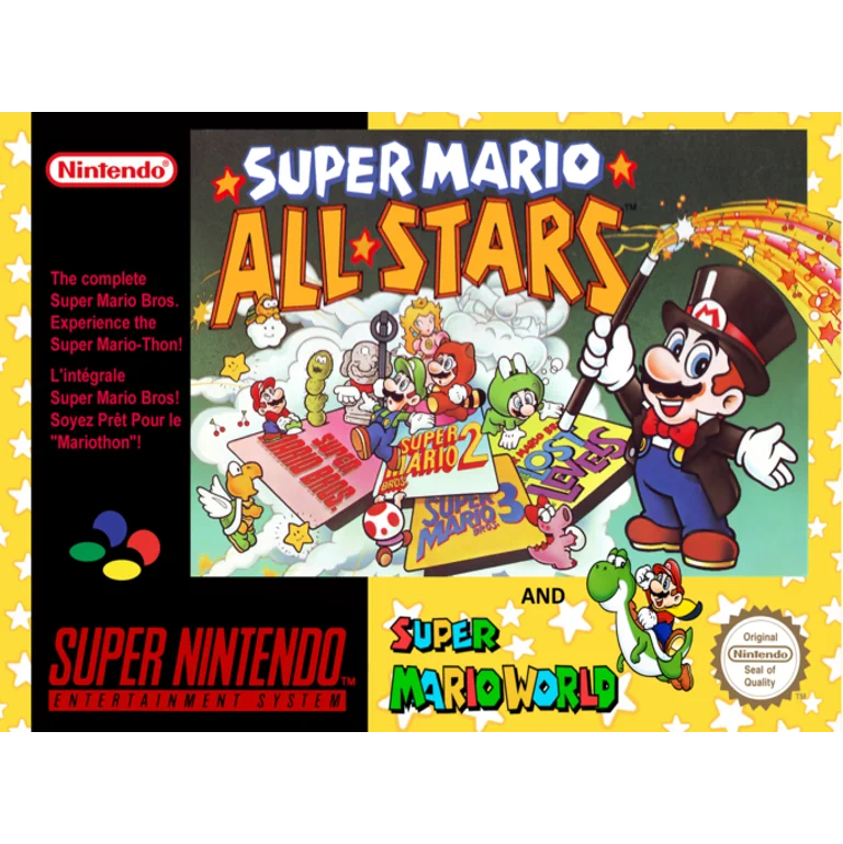 Jaquette de Super Mario All Stars and Super Mario World sur Snes