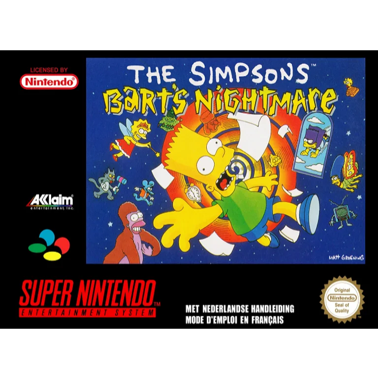 Jaquette de The Simpsons Barts Nightmare sur Snes