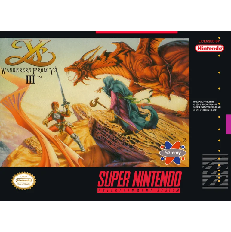 Jaquette de Ys III Wanderers from Ys 1 sur Snes