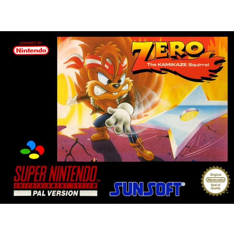 Jaquette de Zero the Kamikaze Squirrel sur Snes