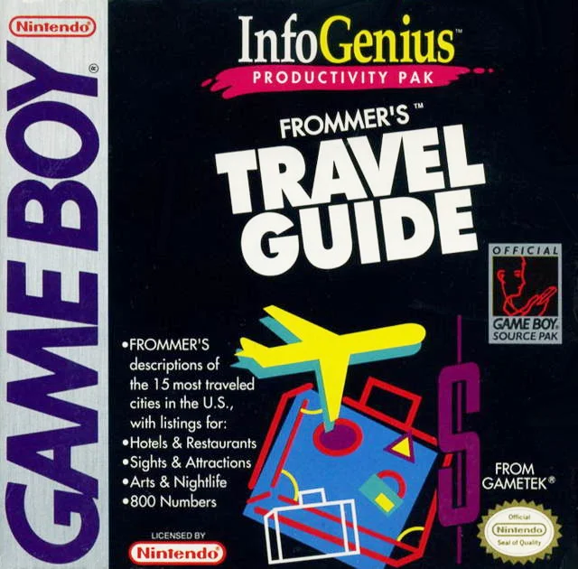 Jaquette de ZZZnotgameInfoGenius Productivity Pak Frommers Travel Guide sur Game Boy